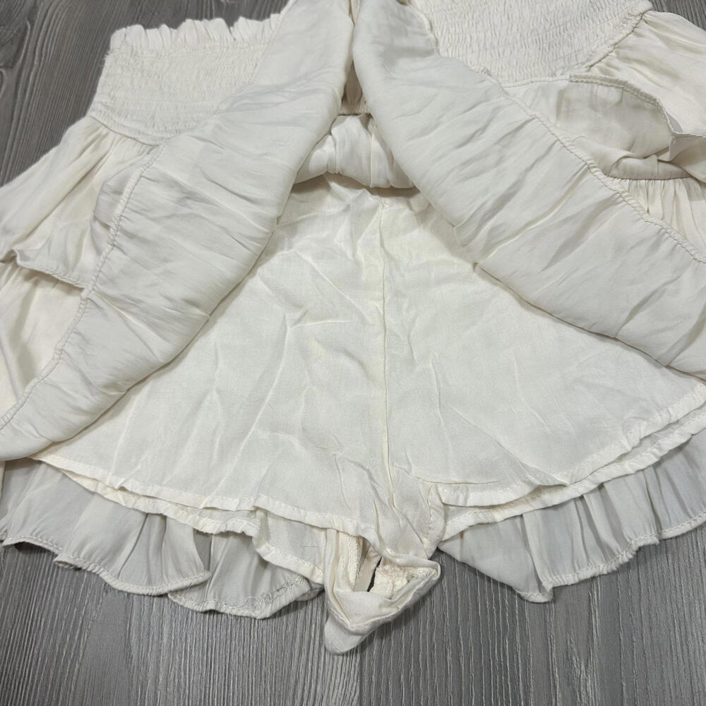 Mustard Seed‎ Cream Tiered Mini Skort with Elasticated Waist - Picture 4 of 7